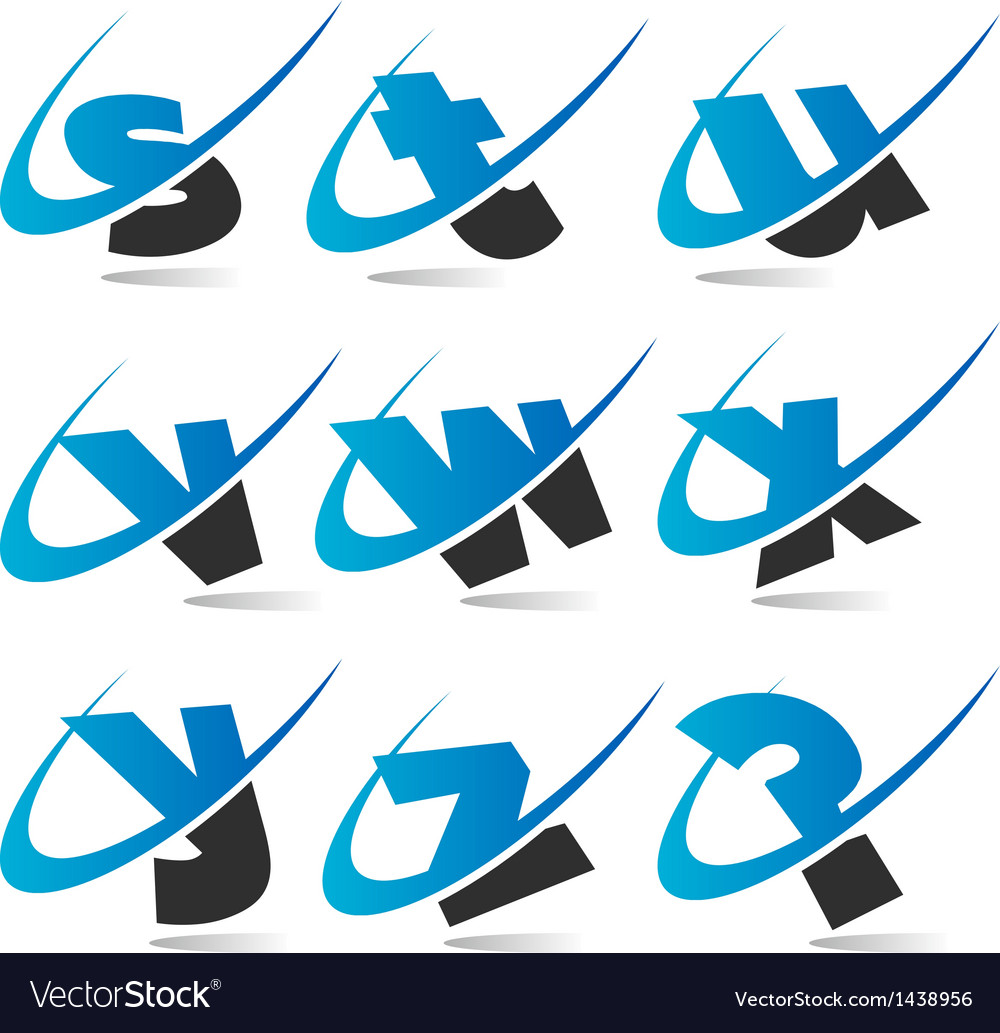 Swoosh small letters logo icons set 3