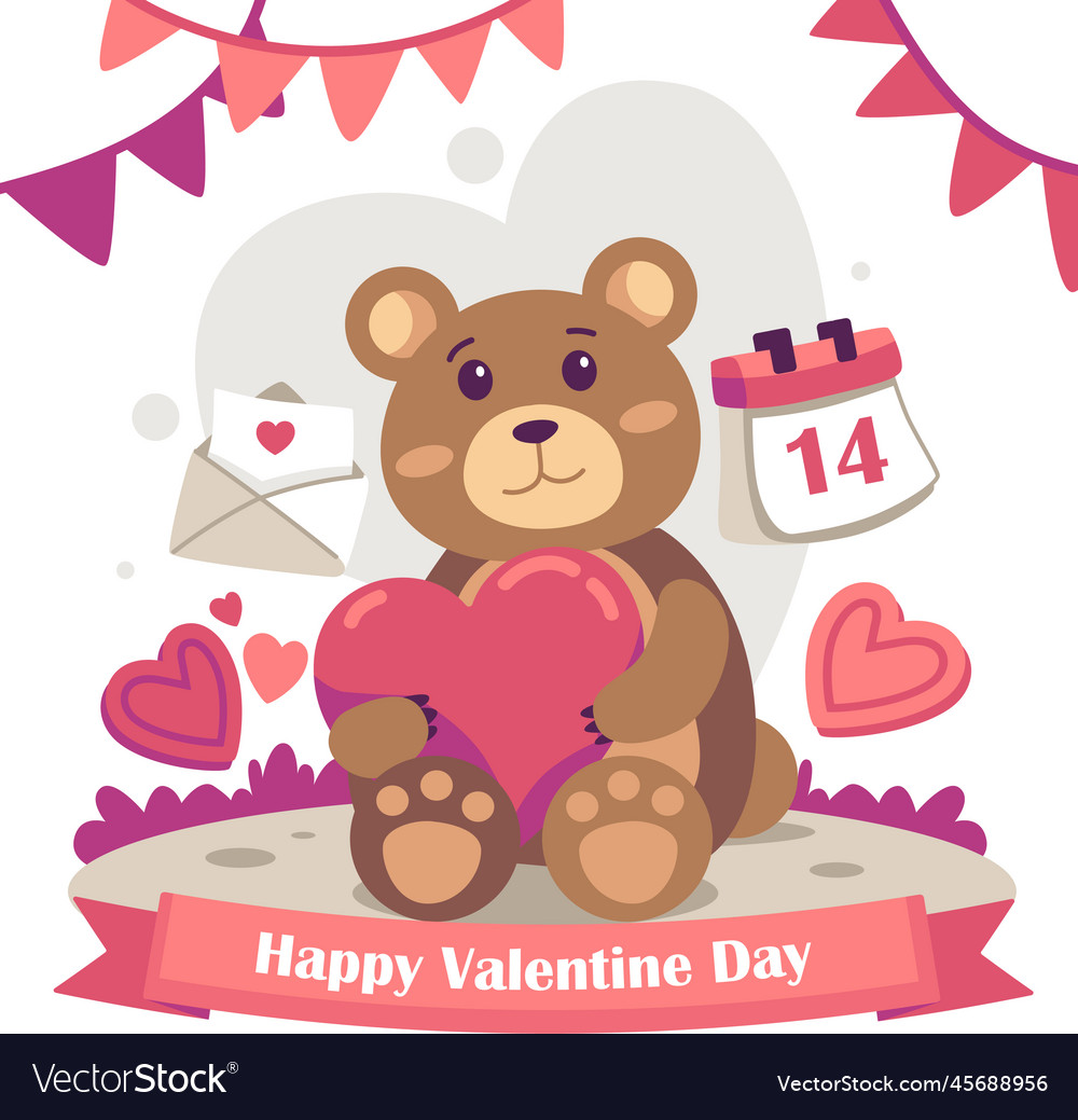 Valentines day scene design background Royalty Free Vector