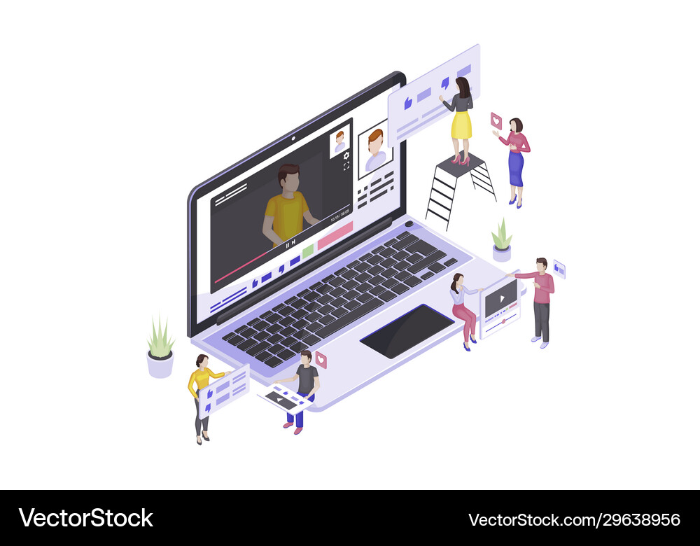 Vlogging isometric Royalty Free Vector Image - VectorStock