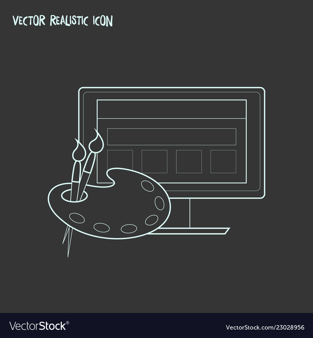 Website design icon line element vector image Website design icon line element