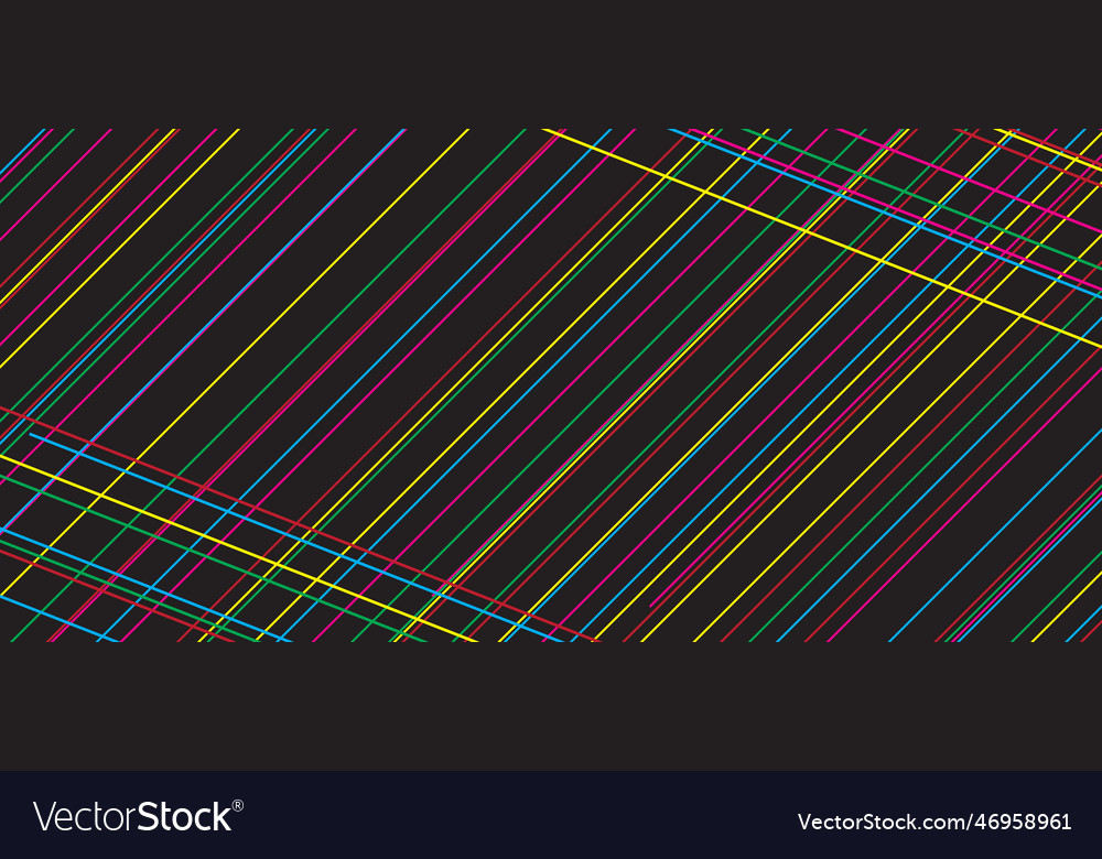 Abstract colorful lines pattern isolated on black vector image Abstract colorful lines pattern isolated on black