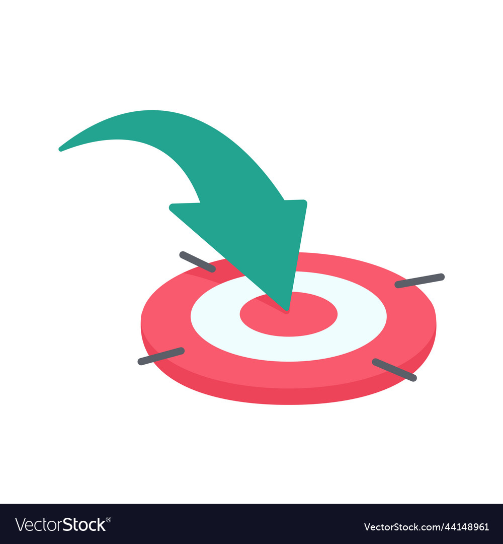 Arrow pointing towards the target concept Vector Image Arrow pointing towards the target concept