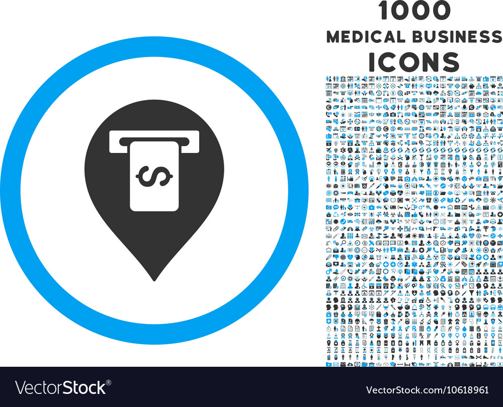 Cash terminal pointer rounded symbol with 1000