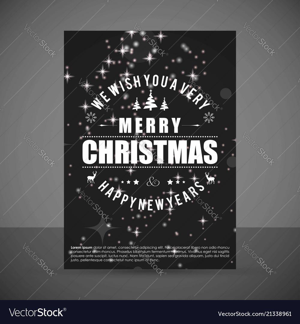 Christmas card with dark background and pattern