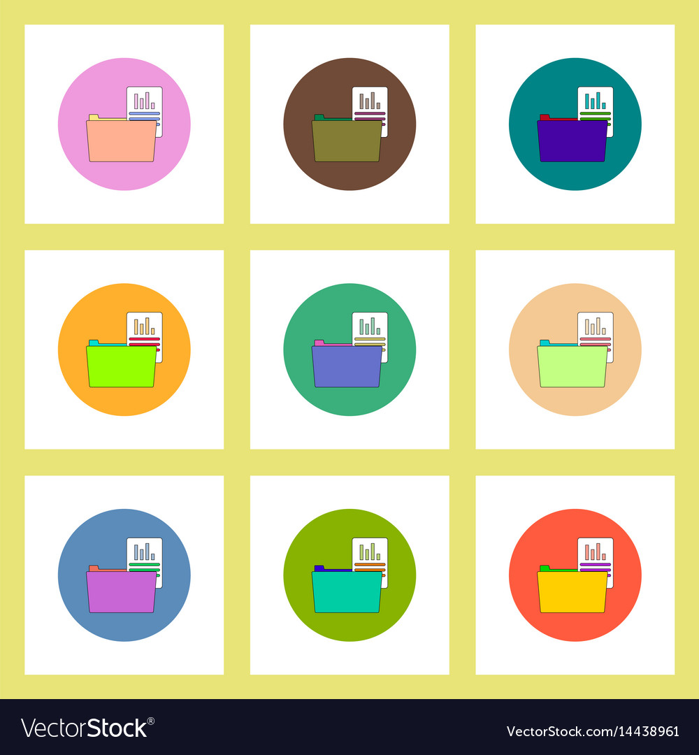 Flat icons set of file and folder concept