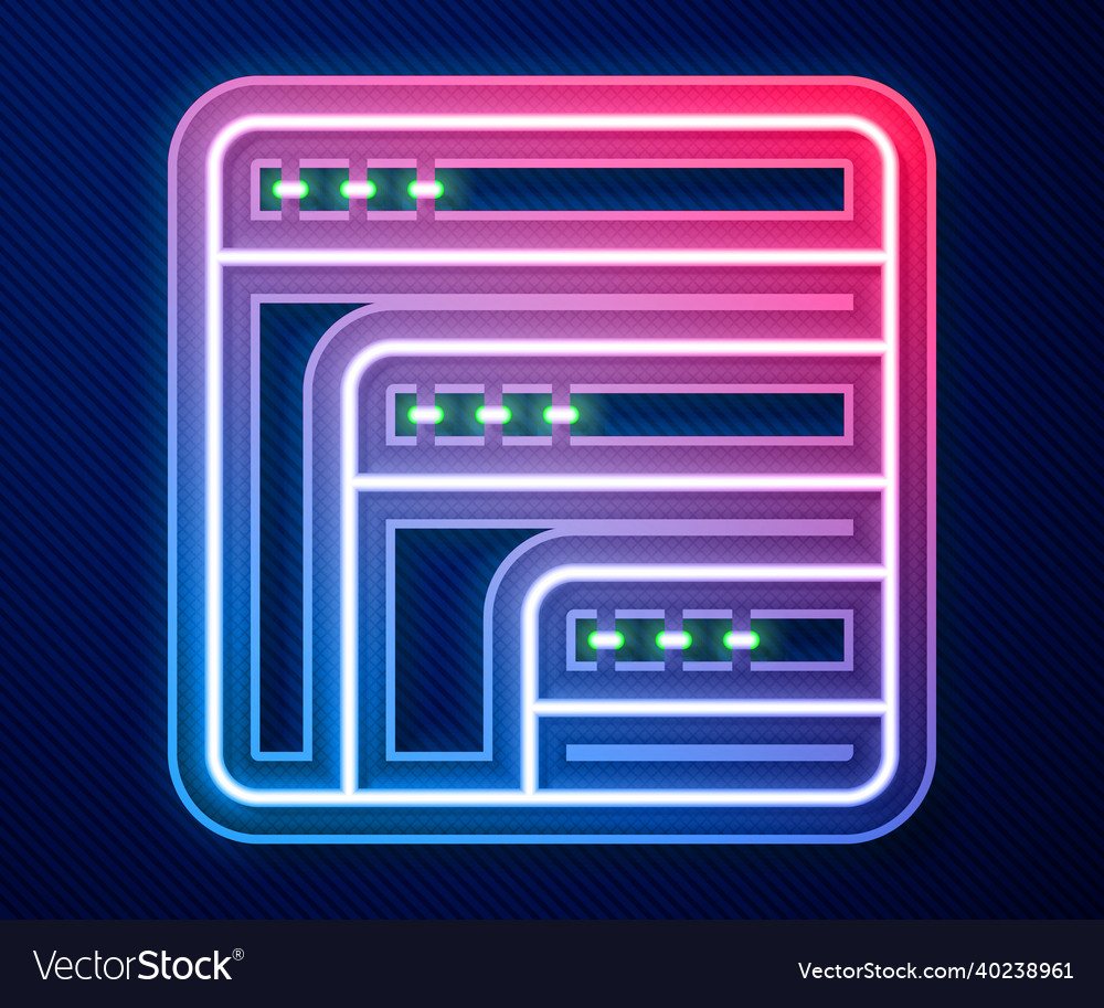 Glowing neon line software web developer Vector Image Glowing neon line software web developer