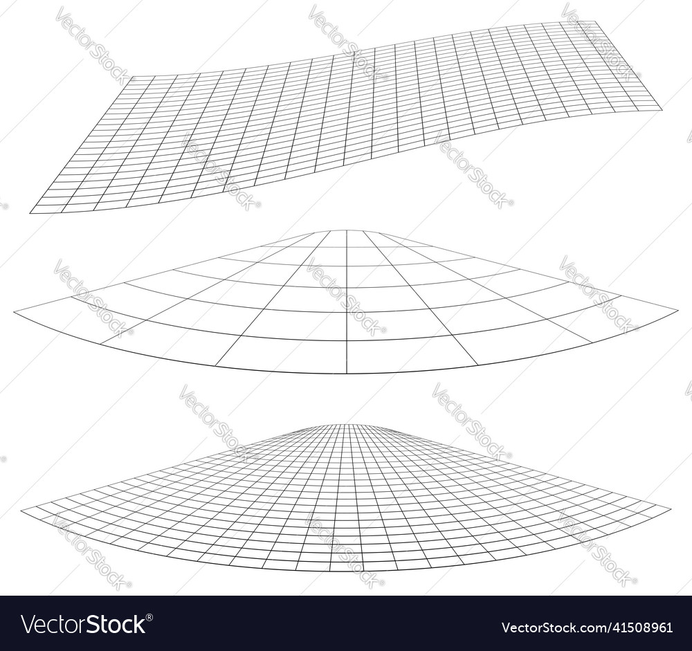Graticule grid mesh plane with deform distortion Vector Image Graticule grid mesh plane with deform distortion
