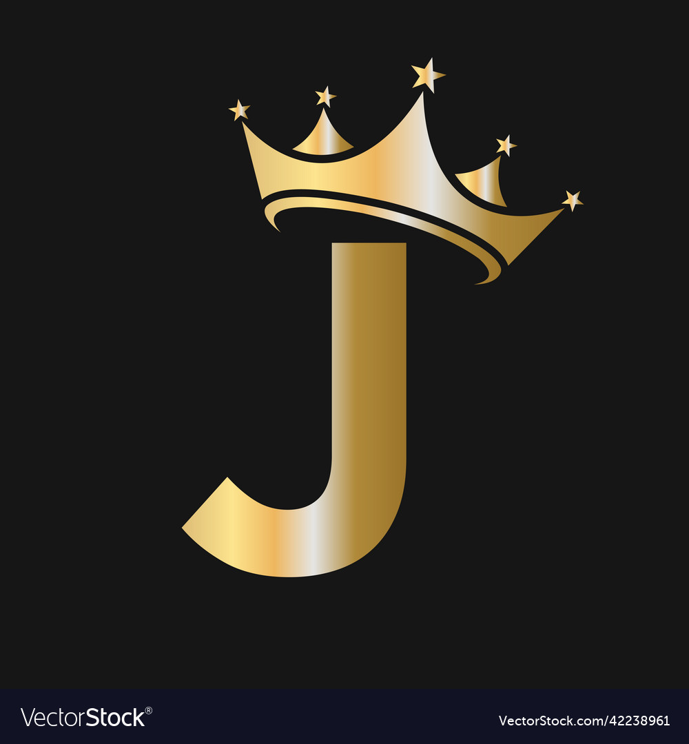 Letter j crown logo crown logo on j Royalty Free Vector