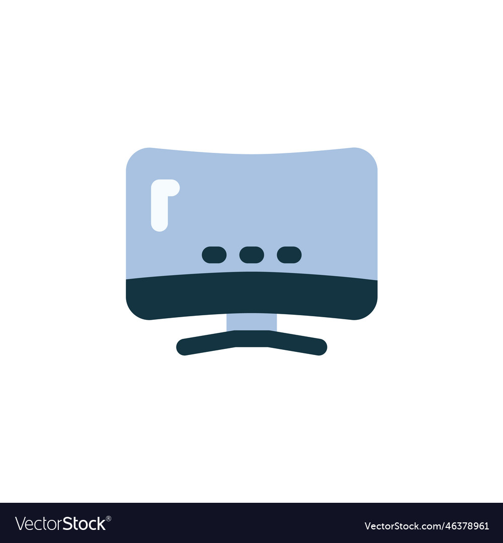 Monitor icon computer component flat style