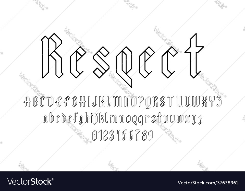 Set alphabets font letters and numbers vector image Set alphabets font letters and numbers