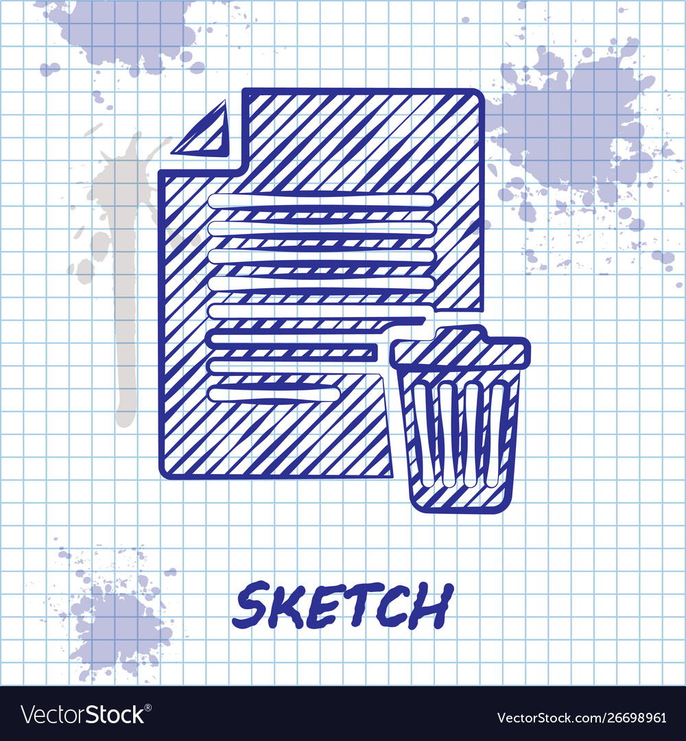 Sketch line Löschen Datei-Dokument-Symbol isoliert