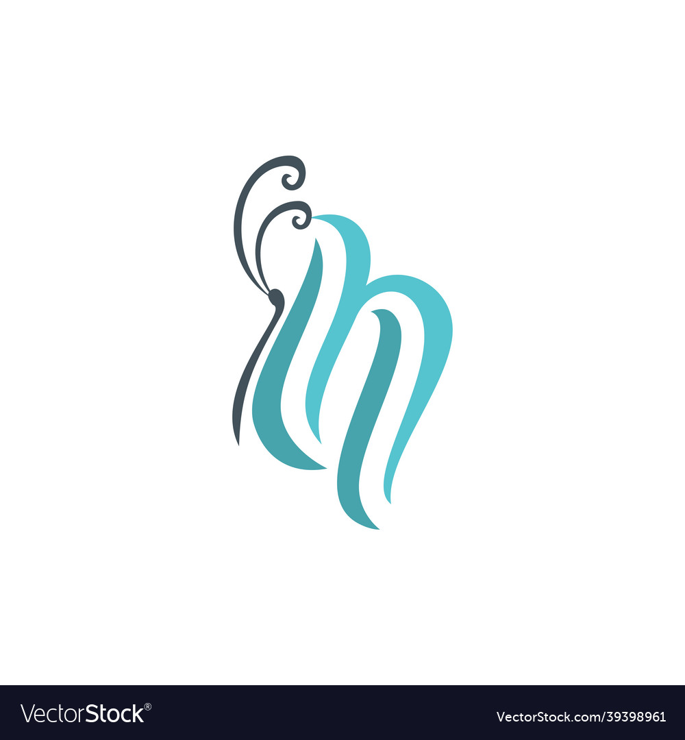 Stylish butterfly letter n logo icon Royalty Free Vector