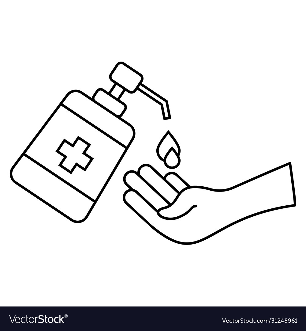 Washing hand with sanitizer