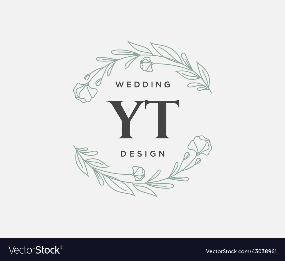 Yt initials letter wedding monogram logos