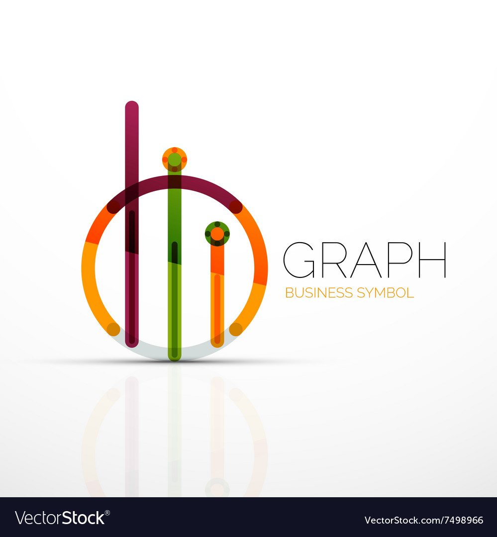 Abstract logo idea linear chart or graph
