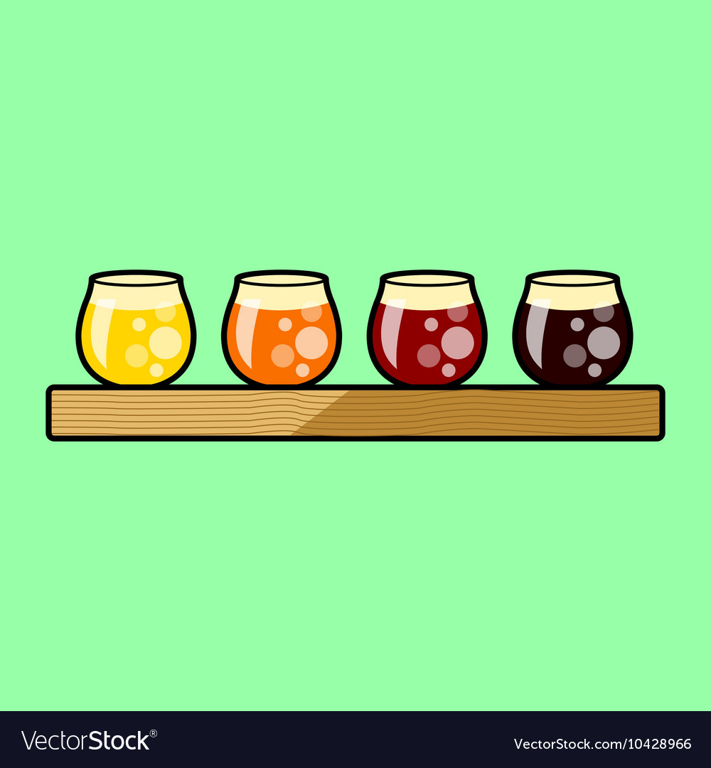 Beer Flight Tasting Tray Royalty Free Vector Image