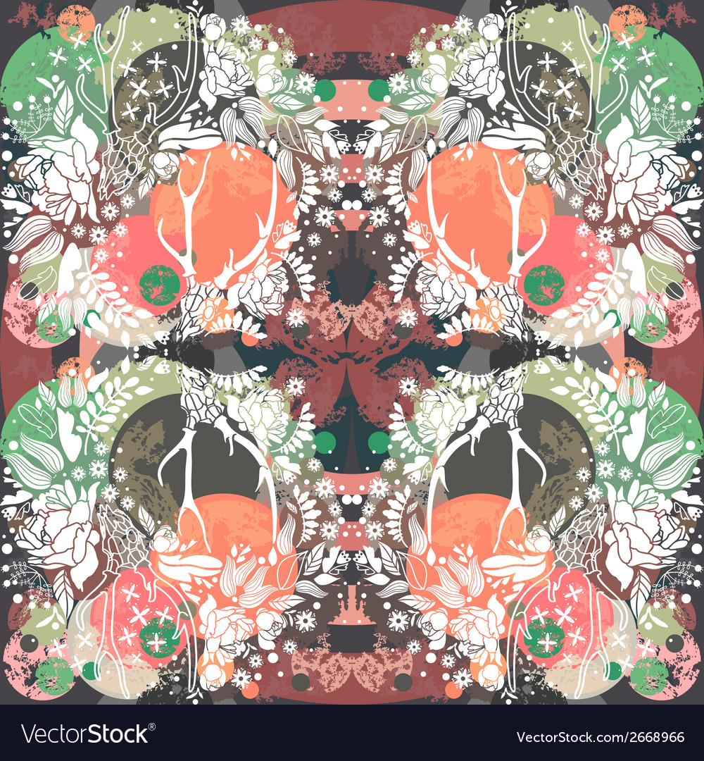 Decorative floral background with flowers of peony