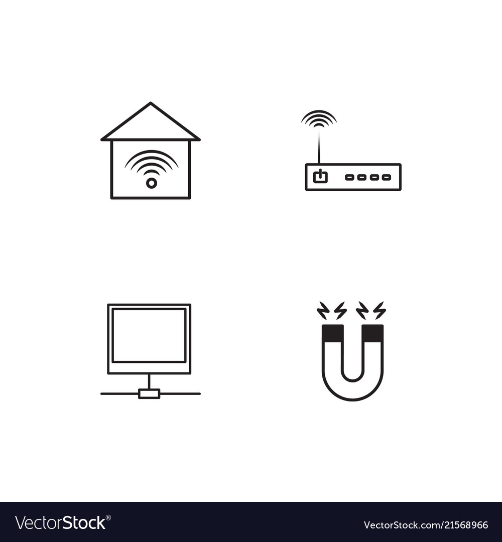 Electrical devices linear icons set simple