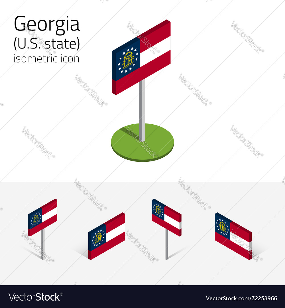 Flag georgia usa state 3d isometric icon