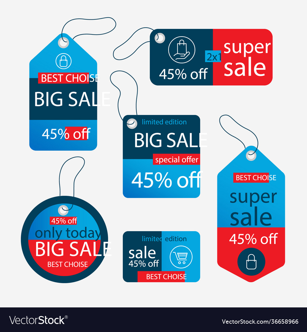 Flat design sale tag collection