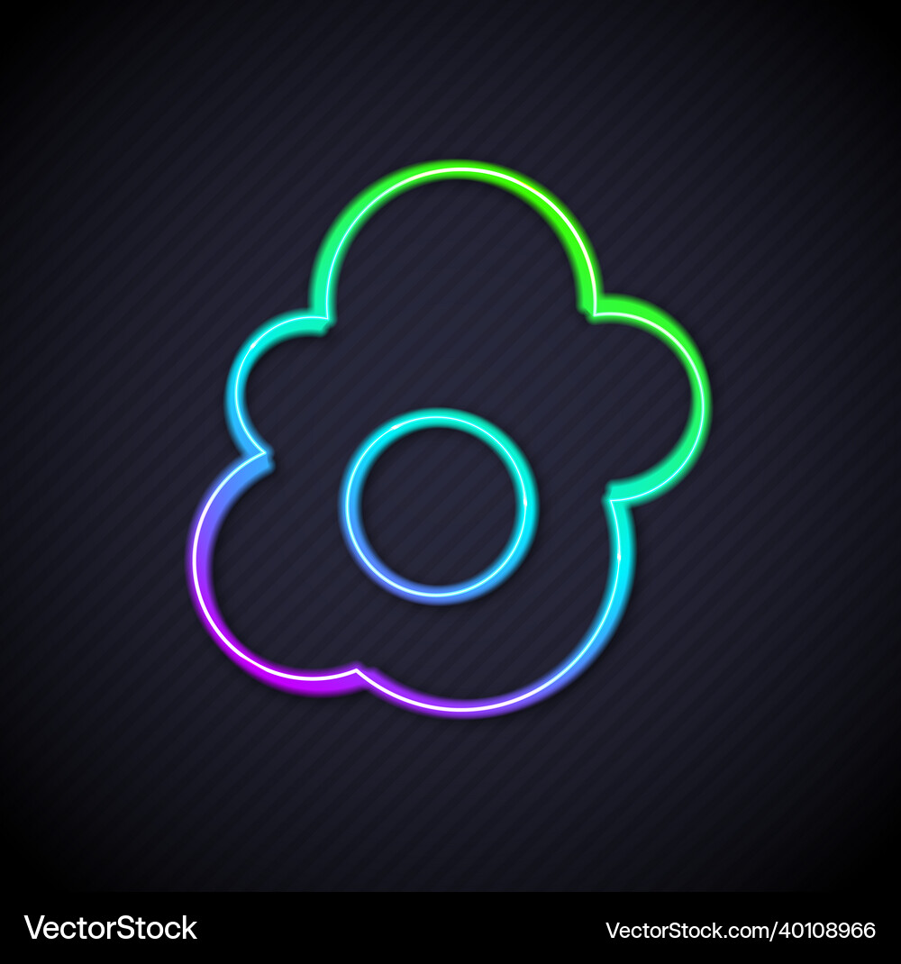 Glowing neon line scrambled egg icon isolated Vector Image