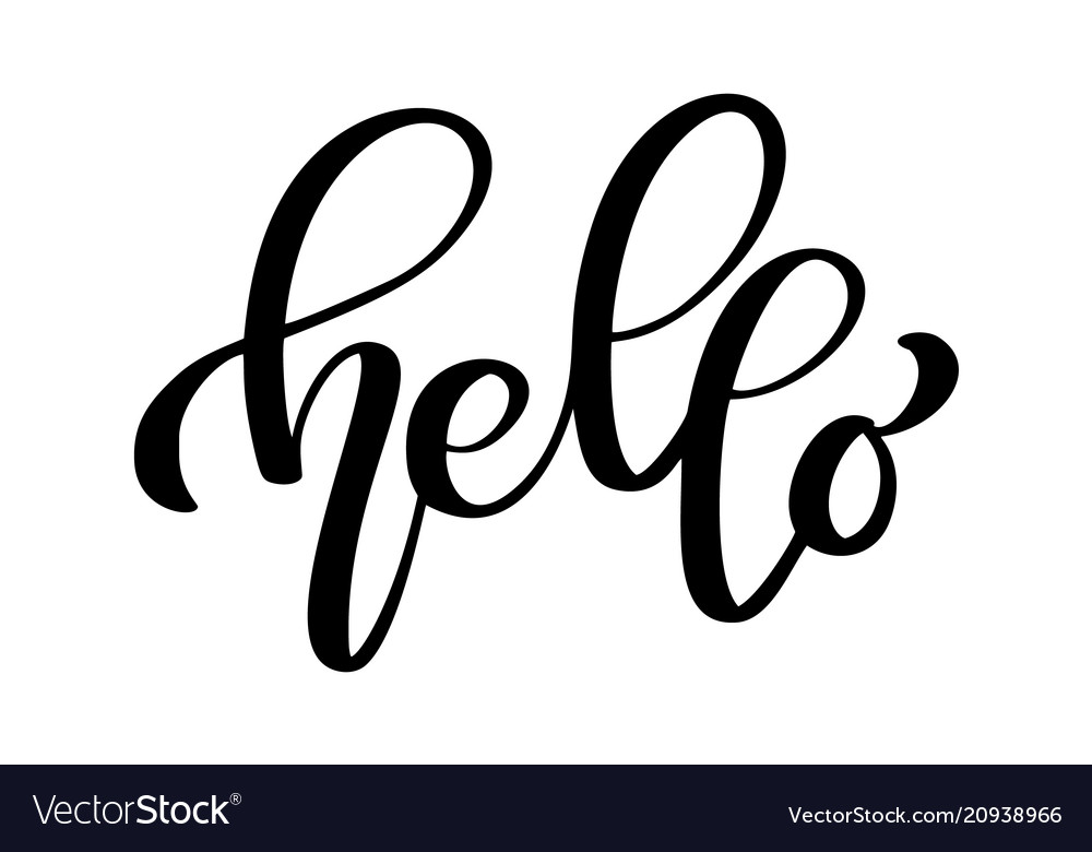 Hello quote message bubble calligraphic simple Vector Image Hello quote message bubble calligraphic simple