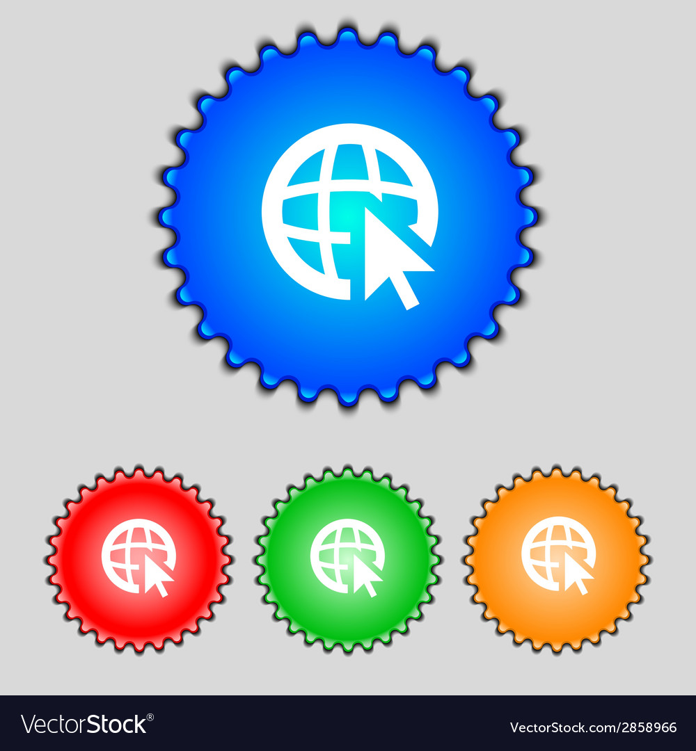 Internet sign icon world wide web symbol cursor