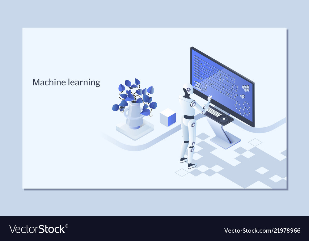 Machine learning algorithm concept with artificial vector image Machine learning algorithm concept with artificial