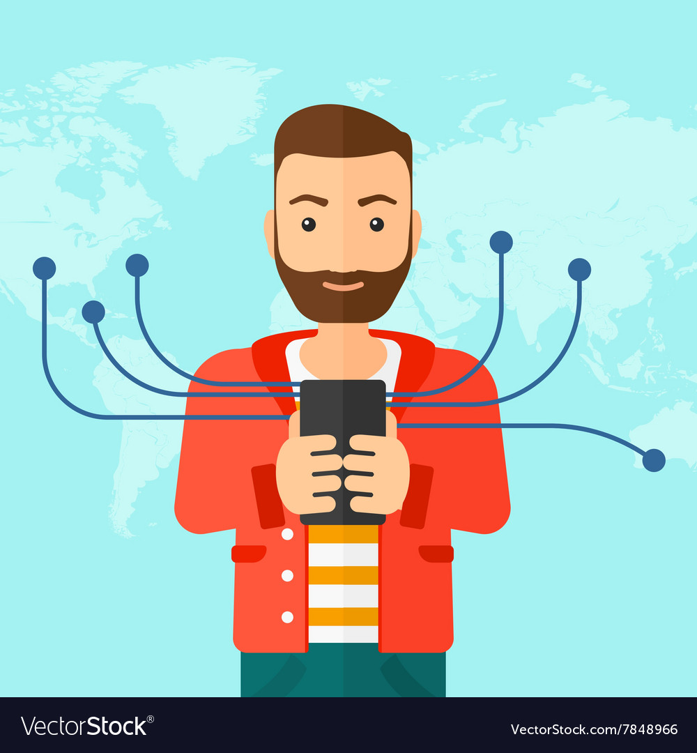 Man using smartphone
