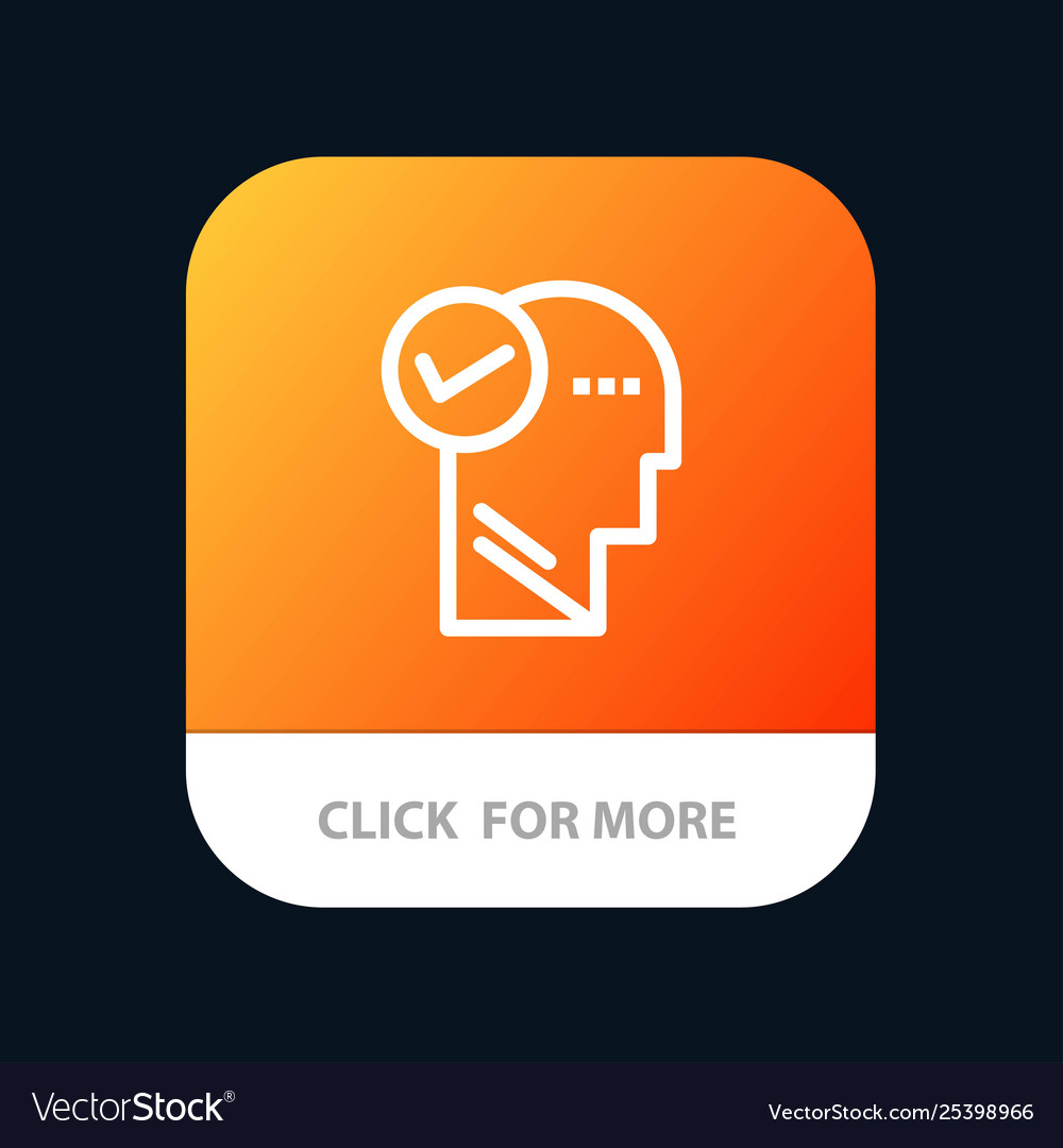 Mind head solution thinking mobile app button