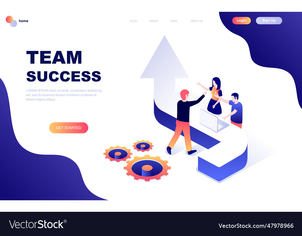 Modern flat design isometric concept of team