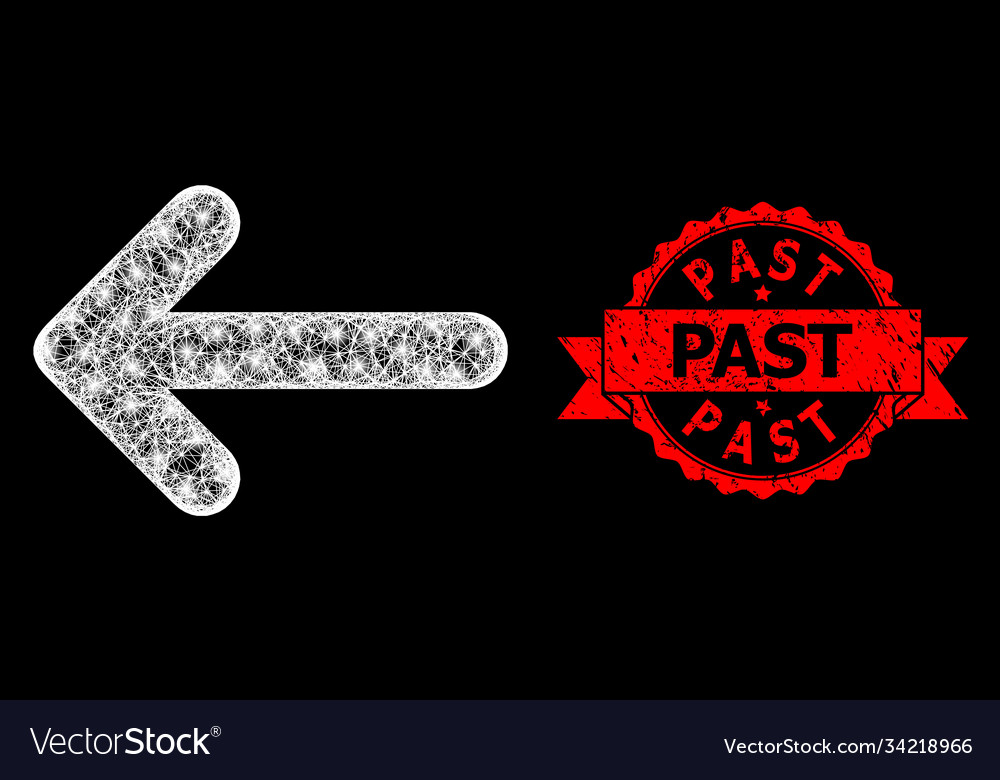 Rubber past seal and bright web net left arrow vector image Rubber past seal and bright web net left arrow