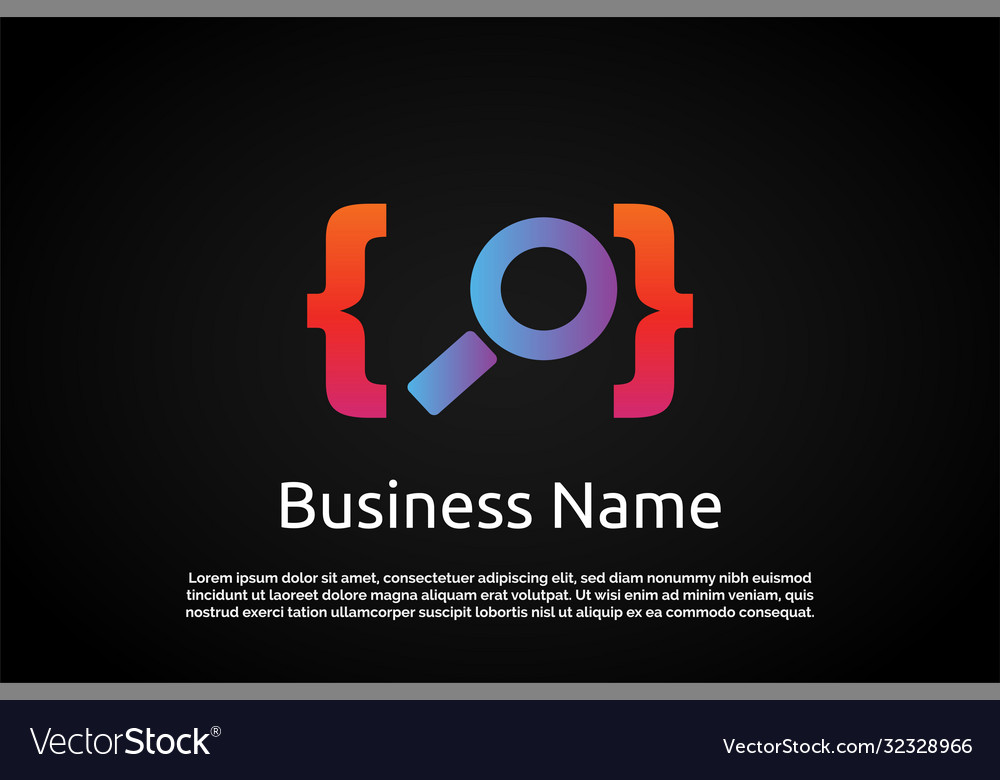 Search coding logo template vector image Search coding logo template