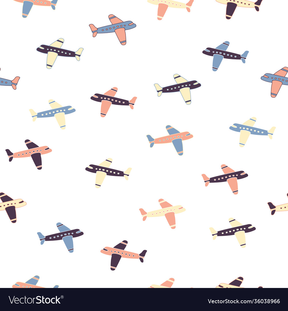 Simple plane doodle repeat pattern