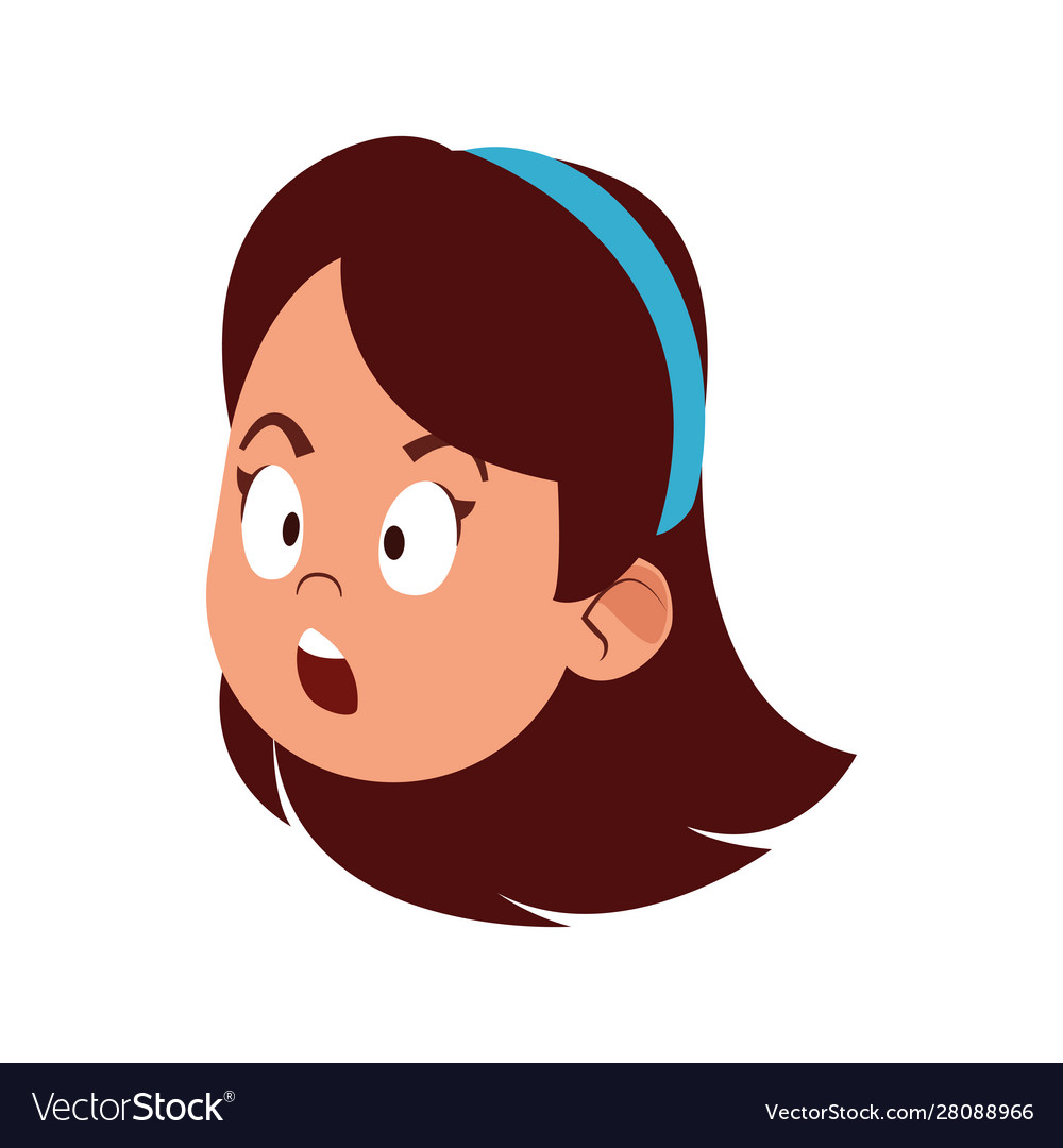 Surprised woman icon flat design