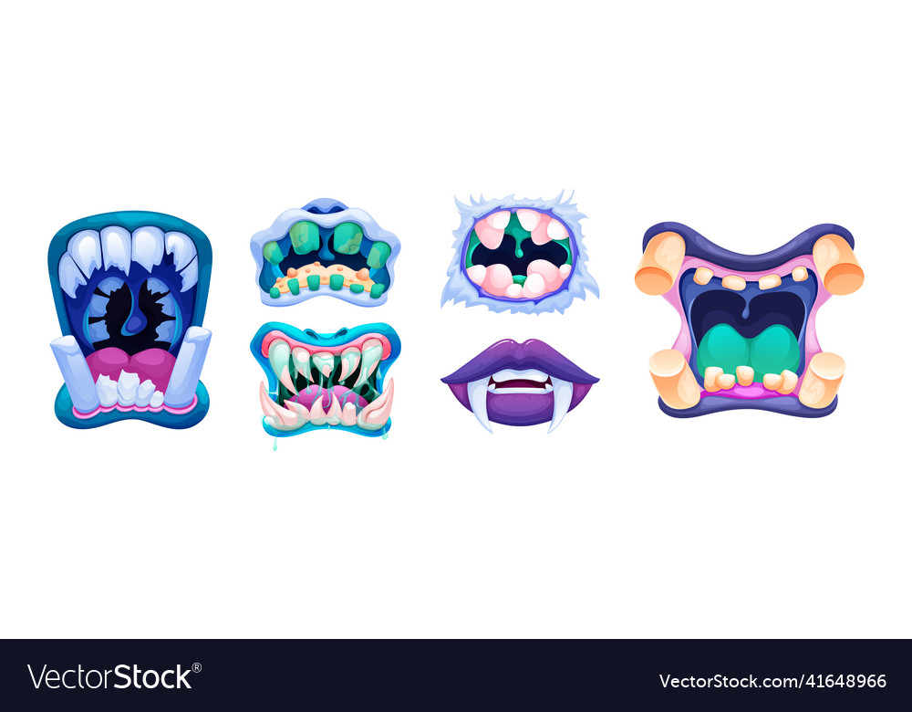 Schreckliche Monster Mund Angst Lippen Zähne Vector Image Schreckliche Monster Mund Angst Lippen Zähne
