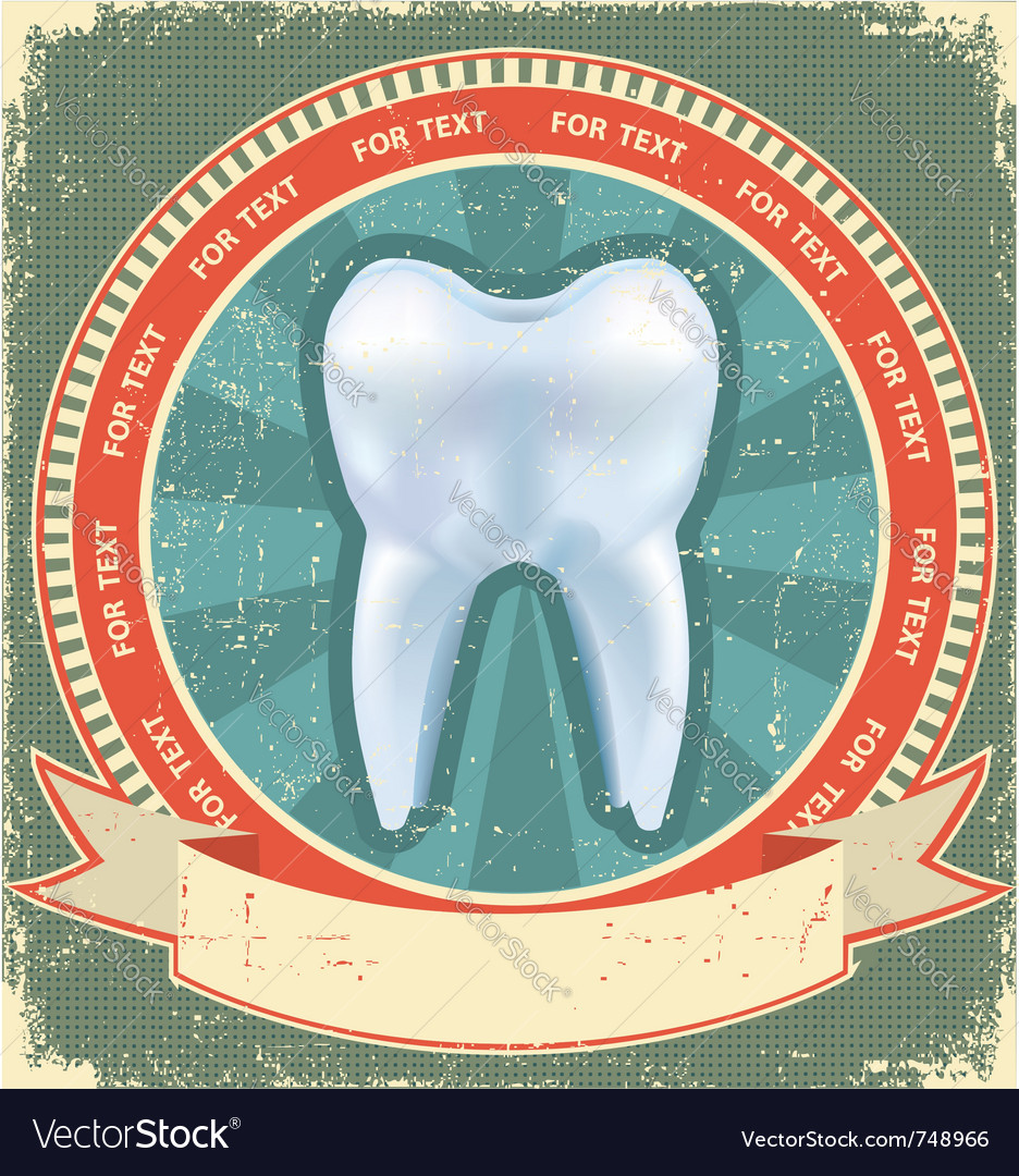 Tooth label Royalty Free Vector Image - VectorStock