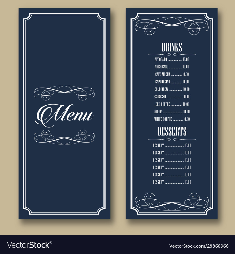 Vintage frames restaurant bar food drinks cafe