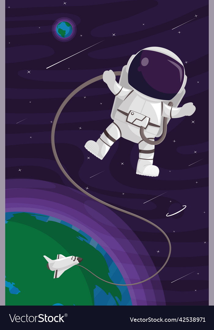 Astronaut with spaceship