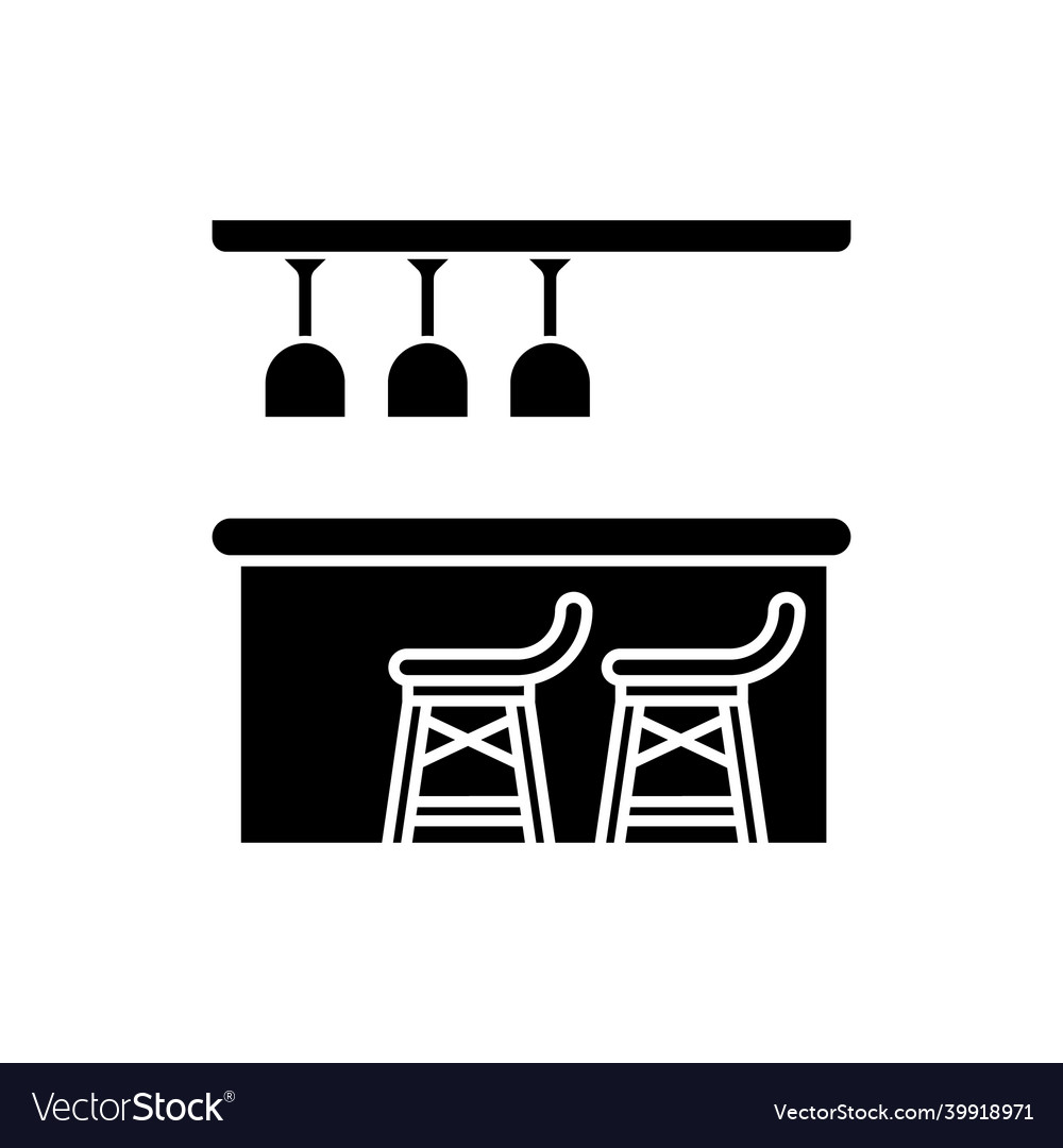 Bar counter black glyph icon night club pub