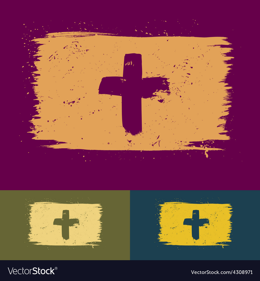 Brushed cross banners Royalty Free Vector Image