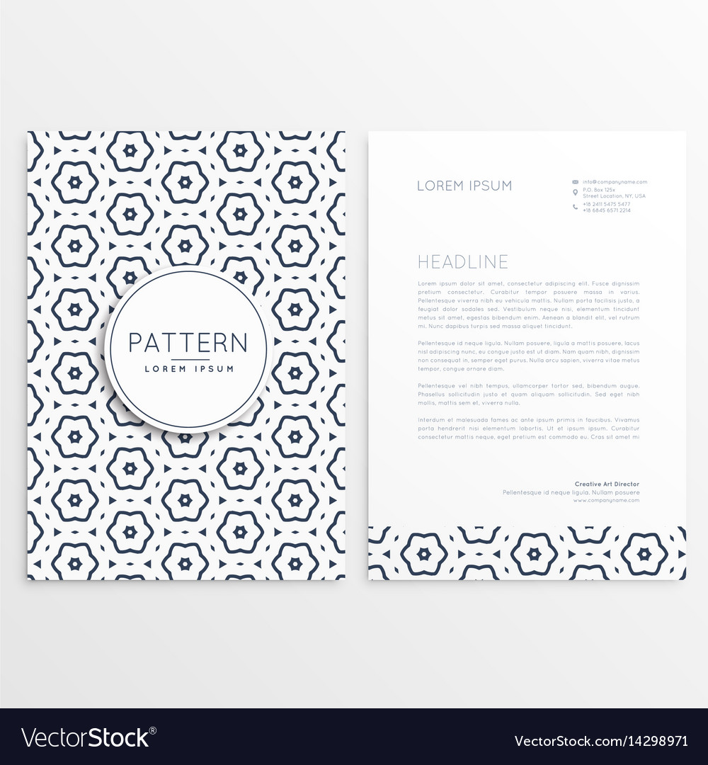 Business letterhead design with pattern background