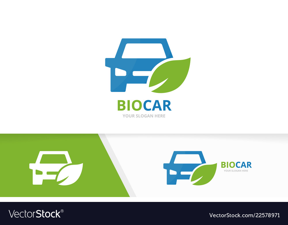 Car and leaf logo combination vehicle