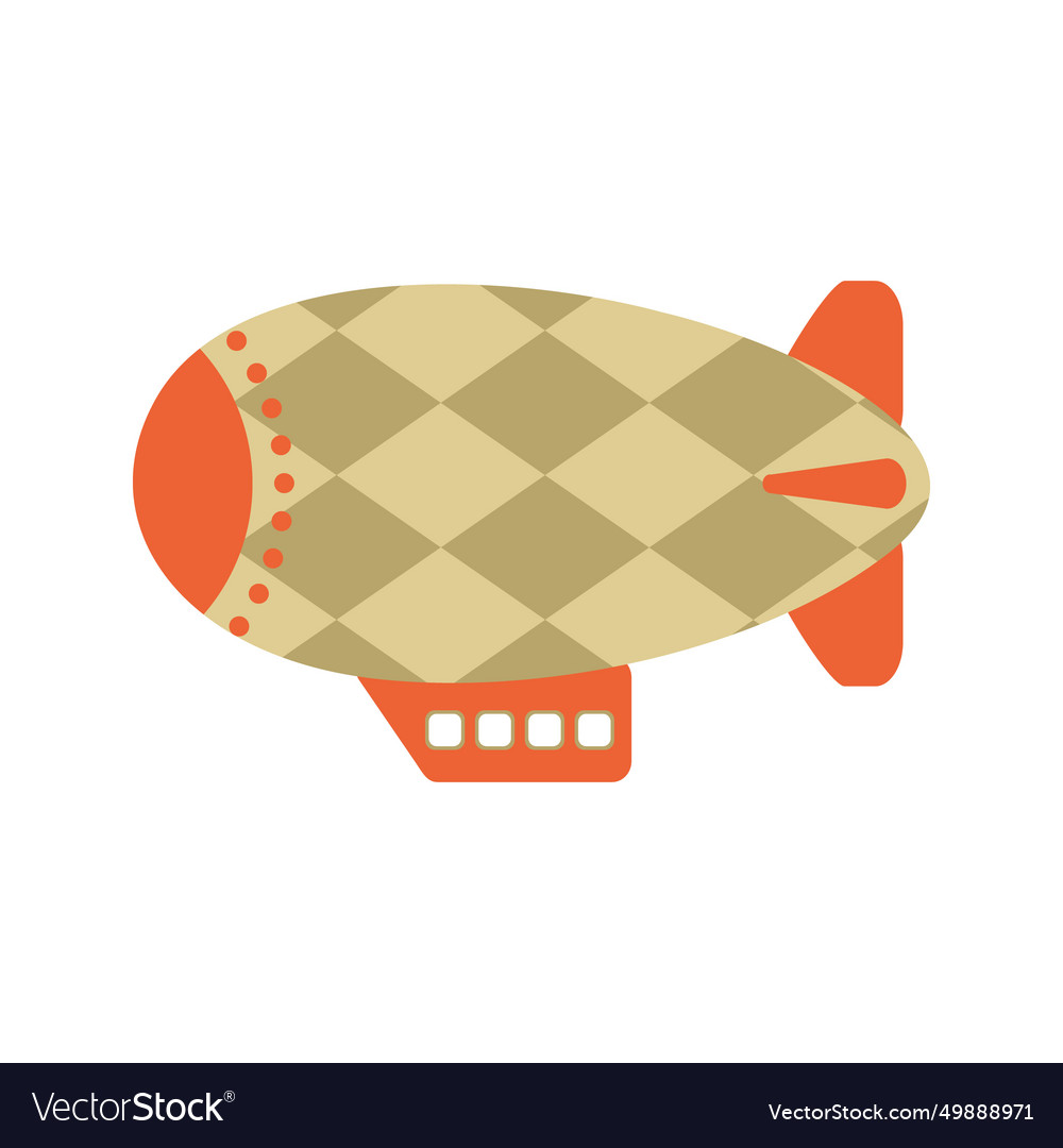 Checkered zeppelin in simple retro style perfect