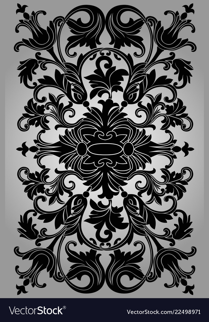 Classic black ornament on a gray background