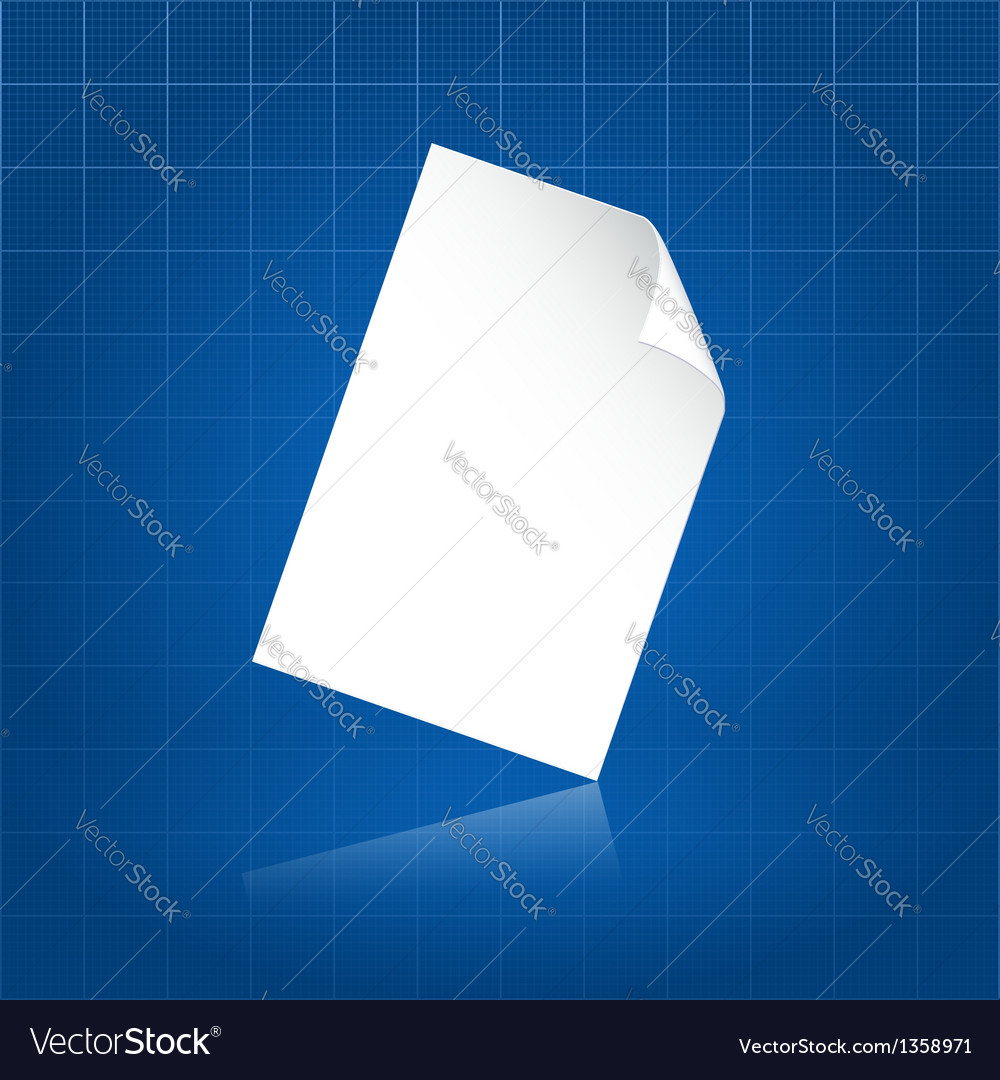 Clean document sheet over blueprint