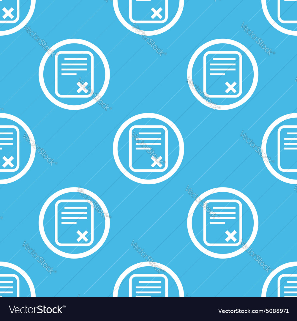 Declined document sign blue pattern Royalty Free Vector