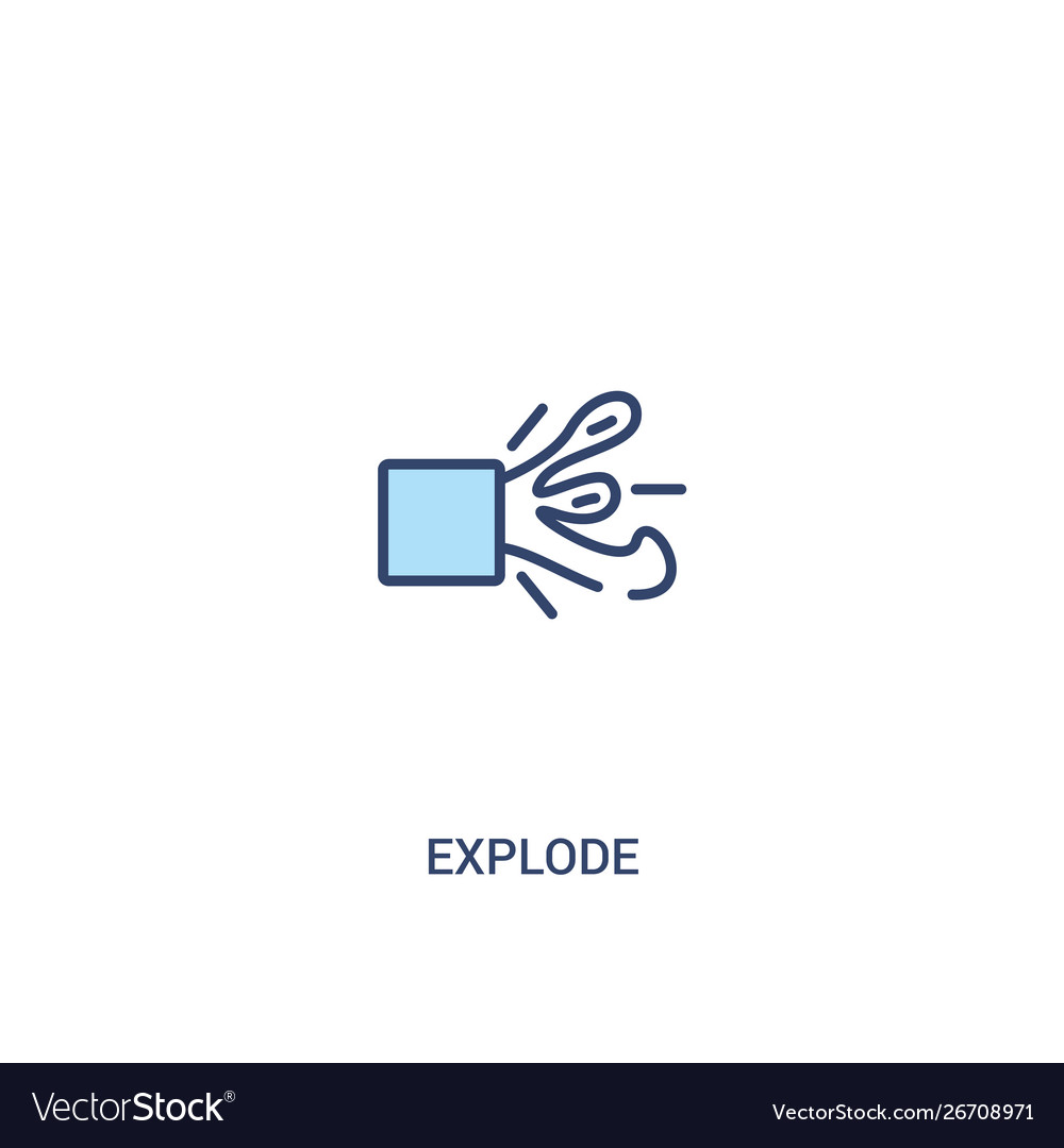 Explode concept 2 colored icon simple line vector image Explode concept 2 colored icon simple line