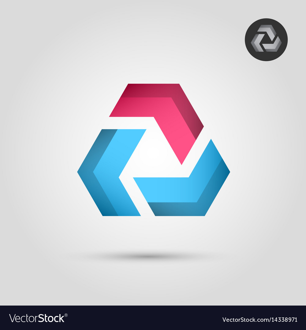 Geometric Delta Icon - Red & Blue Segments