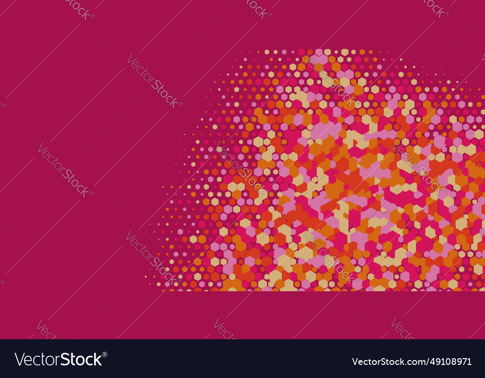 Geometric multi size hexagon with color